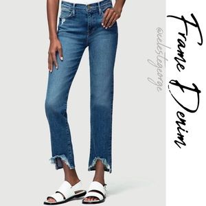 Frame | Le High Straight Leg Distressed Jeand